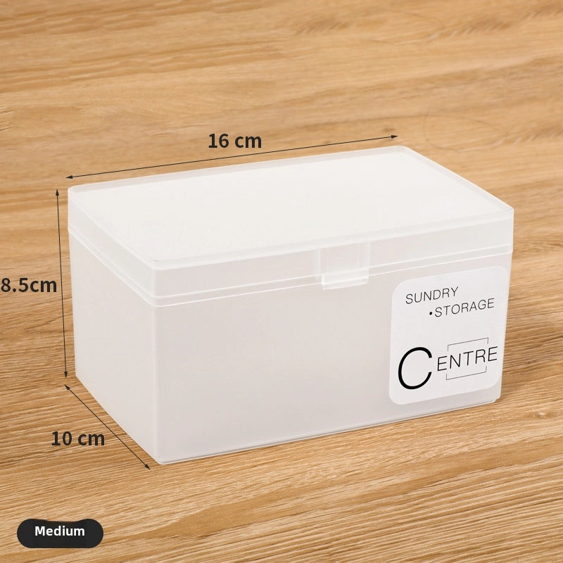 Stackable Plastic Storage Box with Lid for Cosmetics, Stationery, Cards | Home Organization & Storage