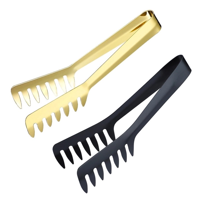 Sleek Stainless Steel Food Tongs with Minimalist Geometric Design|Kitchen Tools & Accessories