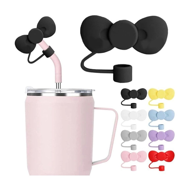Adorable Bow Knot Silicone Straw Cap 1pc|Straw Accessories