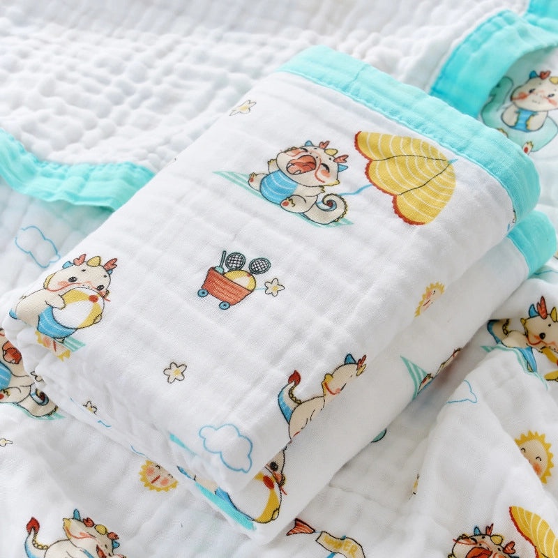 Soft Baby Bath Towel | Newborn Six-layer Gauze Cotton Absorbent Bath Quilt | Baby Care Essentials|婴儿用品