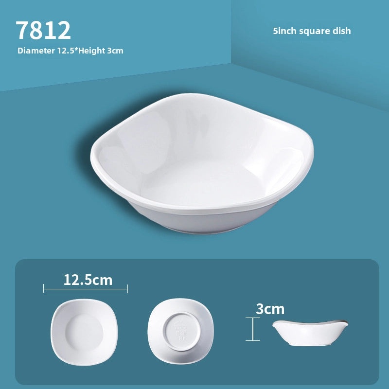 White Melamine Round Three-Compartment Sauce Dish Imitation Porcelain for Restaurant Hot Pot Serving|Kitchen & Dining Accessories