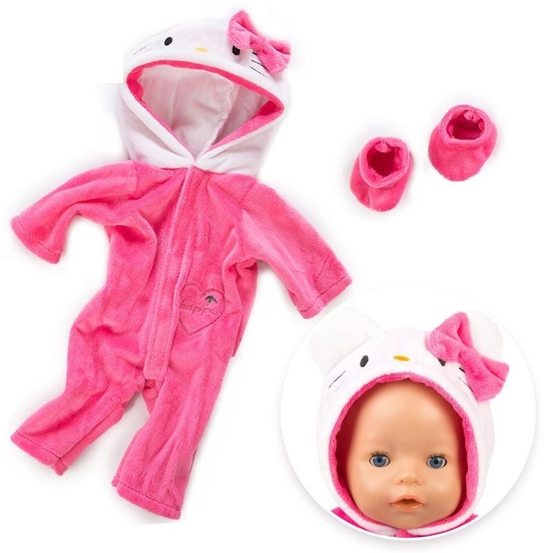 18 Inch Doll Clothes Set Rose Blue Pink Cat Cartoon Outfit for Eave Dolls|Doll Clothing & Accessories