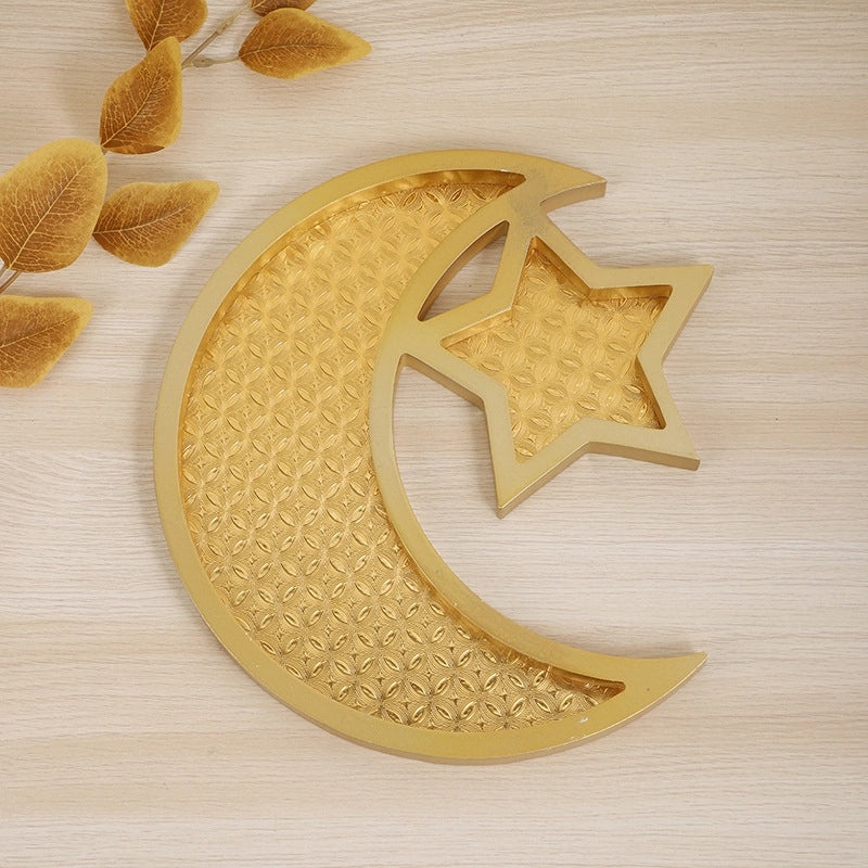 Minimalist Star and Moon Wooden Ornament - 1 Piece | Home Decor