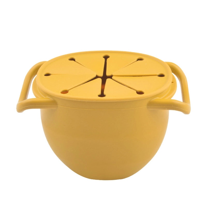 Baby Silicone Snack Cup with Rope | Fall-Resistant Foldable Binaural Children’s Snack Container | Baby Feeding Supplies