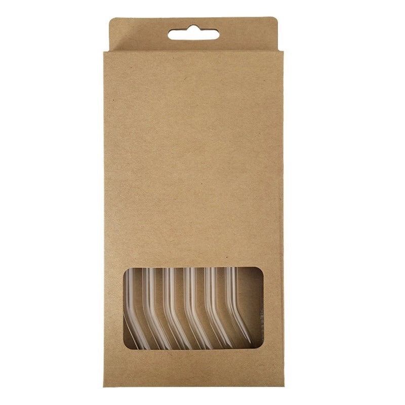 Neutral Transparent Borosilicate Glass Straws Set|Drinkware & Accessories
