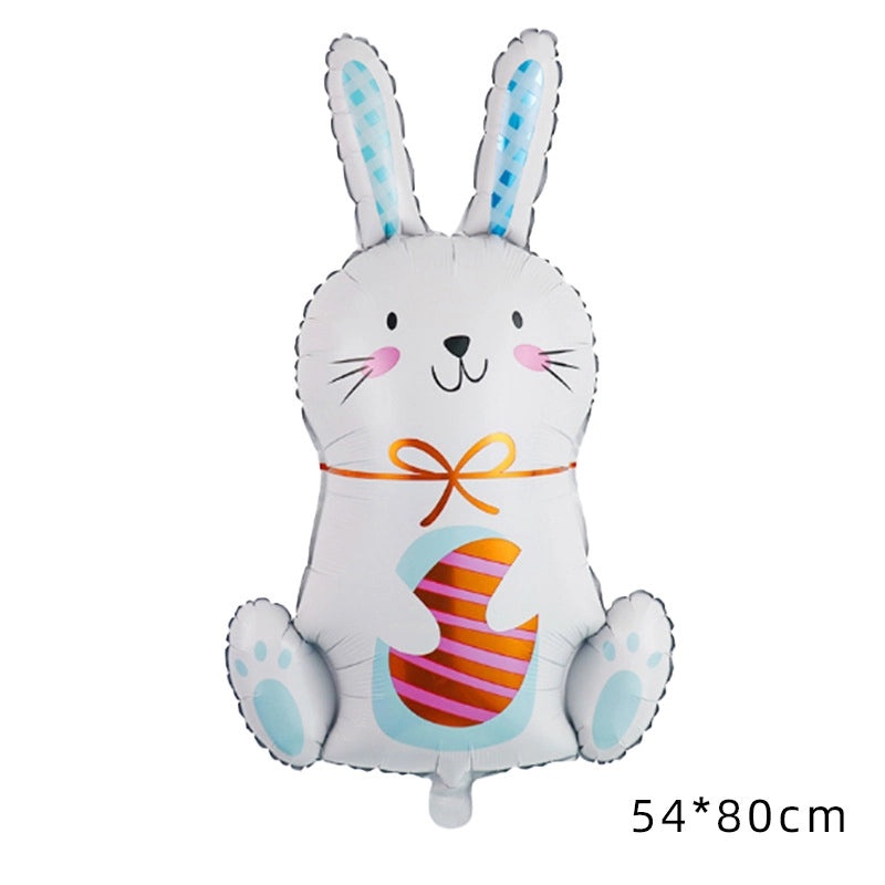 Cartoon Easter Bunny Aluminum Foil Balloons for Forest Theme Birthday Party | Party Supplies Balloons