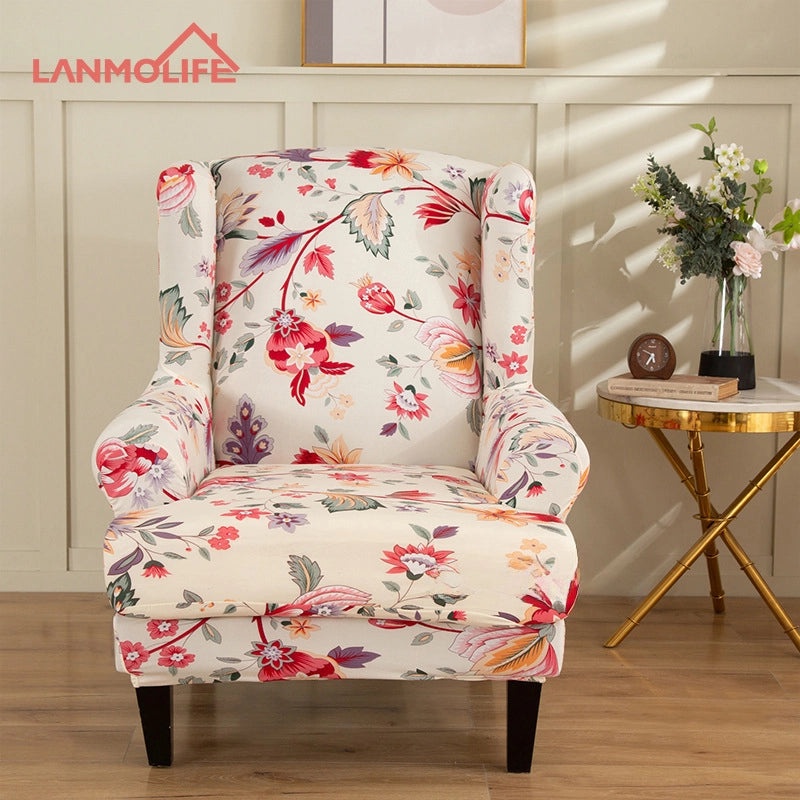 Stretch Tiger Print Wingback Sofa Cover European Vintage Style All-Inclusive Scarmon Cushion|Home Decor & Sofa Covers