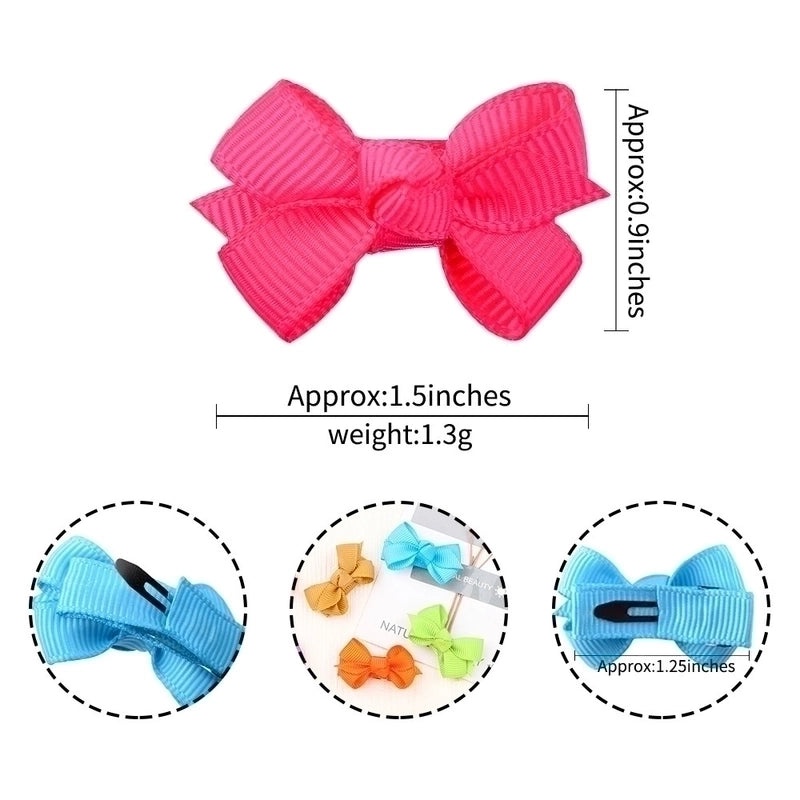 Classic Solid Color Baby Bow Hair Clips Set|Baby Accessories