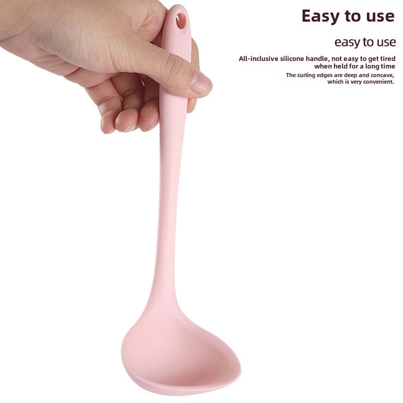 Food Grade Silicone Long Handle Soup Spoon High Temp Resistant Non-stick Cooking Pan Mini Porridge Spoon|Kitchen Utensils