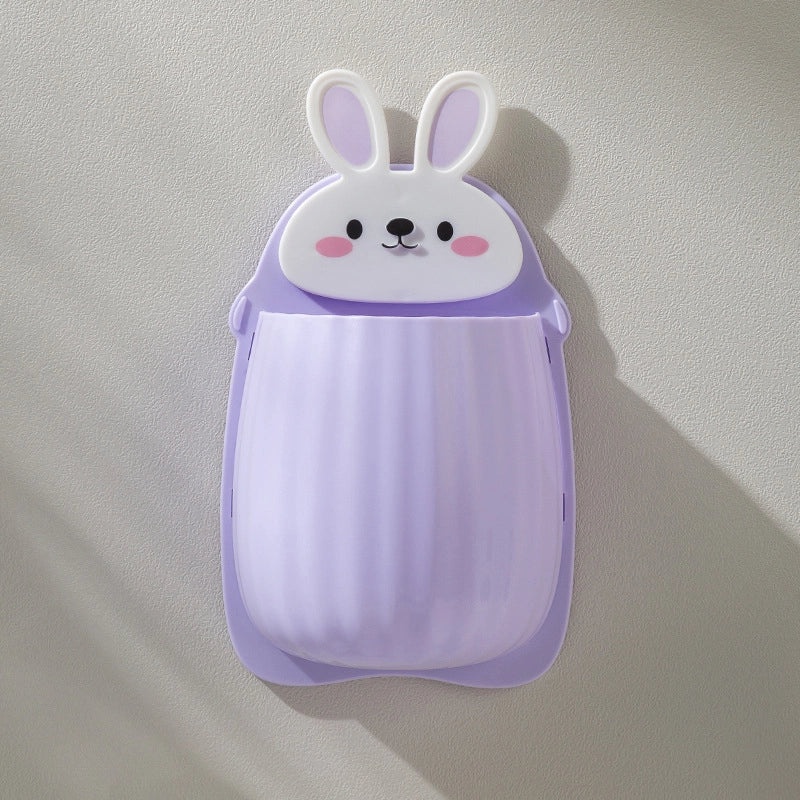Cute Rabbit Toothbrush and Chopsticks Holder Multipurpose Storage Rack Punch-Free Design|Home Storage & Organization