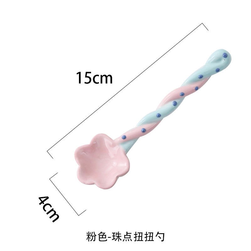 Ceramic Long Handle Spoon for Coffee and Mixing | Kitchen Utensils