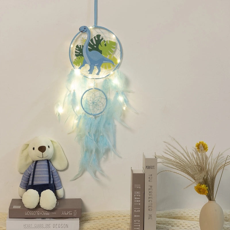 Nordic Green Dinosaur Head Dreamcatcher Pendant Kids Room Decor Photography Prop Home Ornament|Home Decor