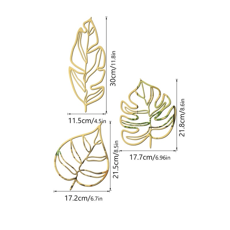 Stylish Leaf Pattern Plastic Wall Decal|Home Decor Wall Stickers