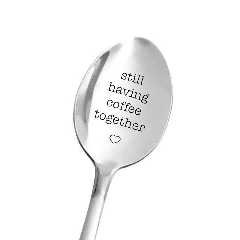 Trendy Engraved Stainless Steel Spoon|Kitchen Utensils & Dining Accessories