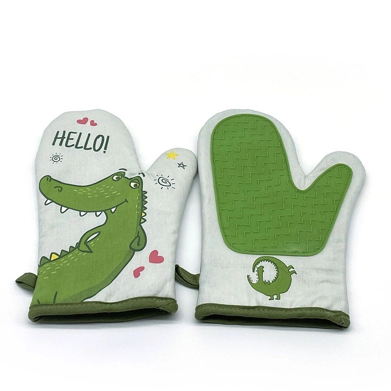 Cotton Heat Resistant Gloves with Minimalist Polka Dot Design|Kitchen & Dining Accessories