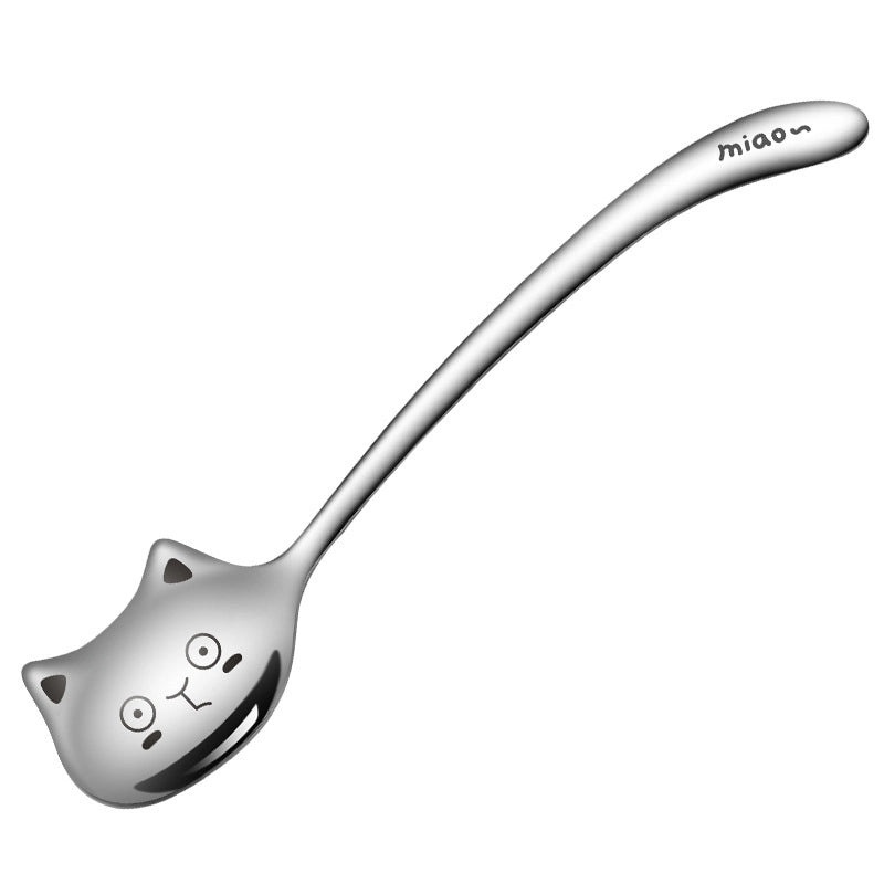 Adorable Cat Design 304 Stainless Steel Spoon Single Piece|Kitchen Utensils