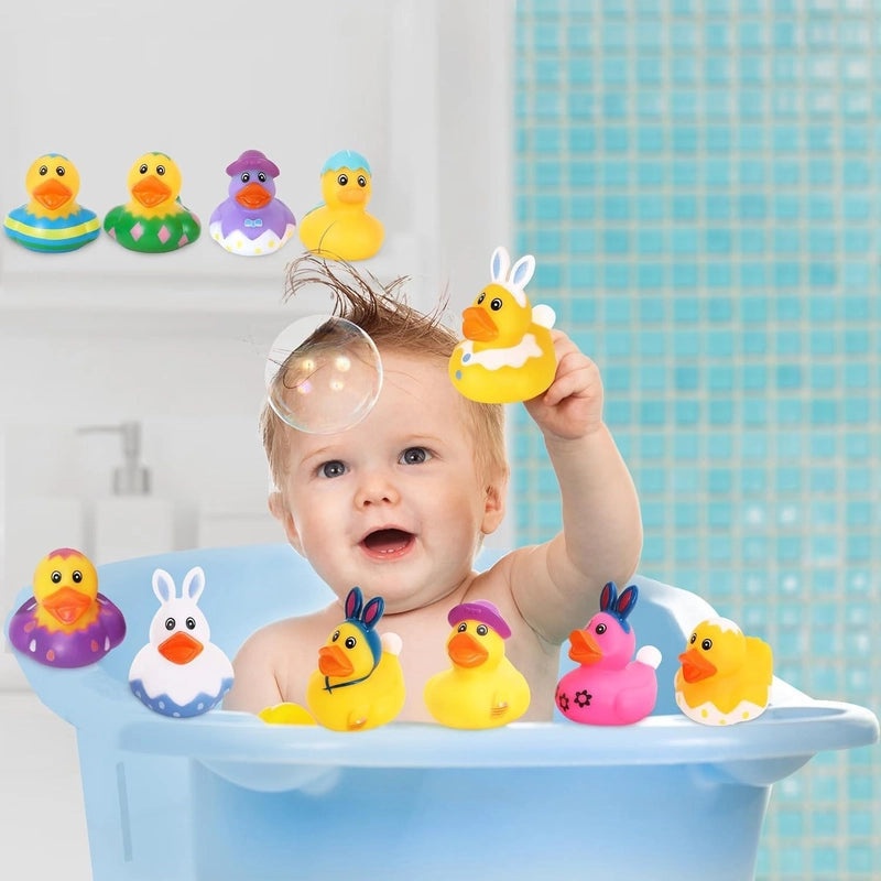 20 Pieces Floating Easter Duck Bath Toys for Kids Vinyl Water Pool Fun|Toys & Games > Bath Toys