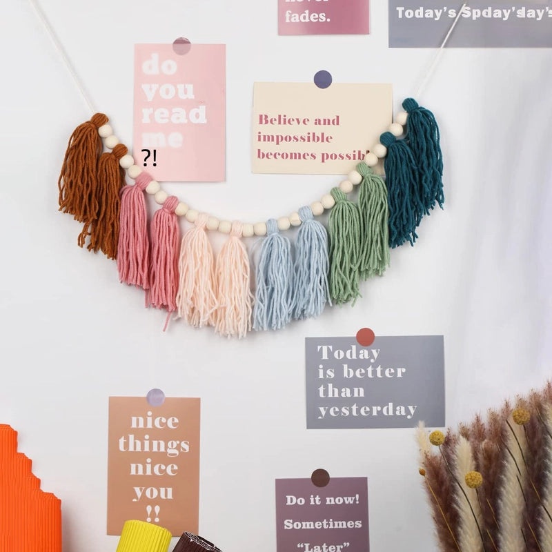 Bohemian Wooden Beads Tassel Garland Wall Hanging Decor for Holiday and Home|Home Decor