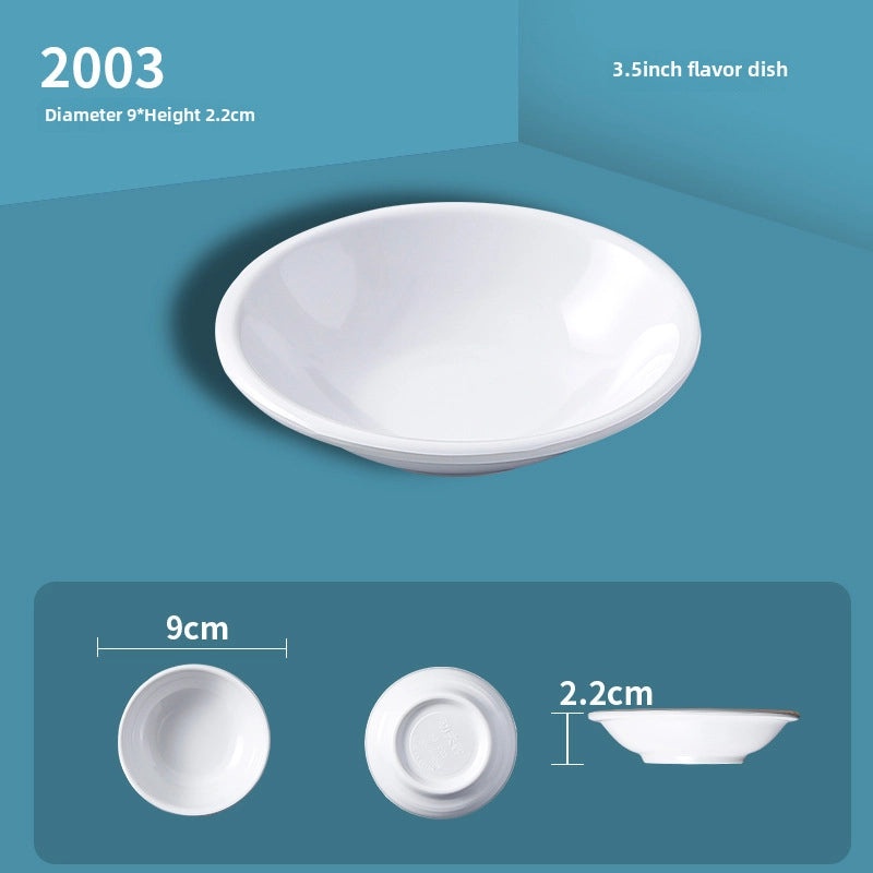 White Melamine Round Three-Compartment Sauce Dish Imitation Porcelain for Restaurant Hot Pot Serving|Kitchen & Dining Accessories