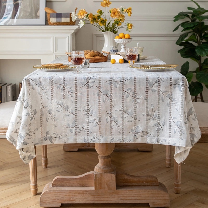 Chic French-Inspired Botanical Polyester Tablecloths|Home & Living Table Linens