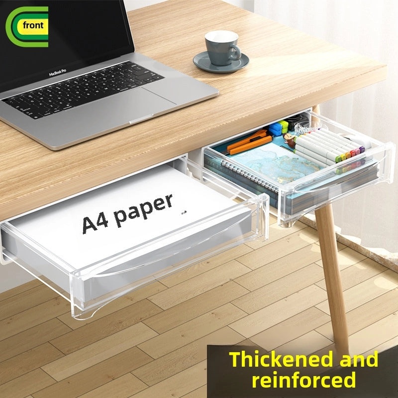 Invisible Under-Desk Drawer Storage Box for Study, Dorm, Bar & Computer Desk | Home & Office Storage Solutions