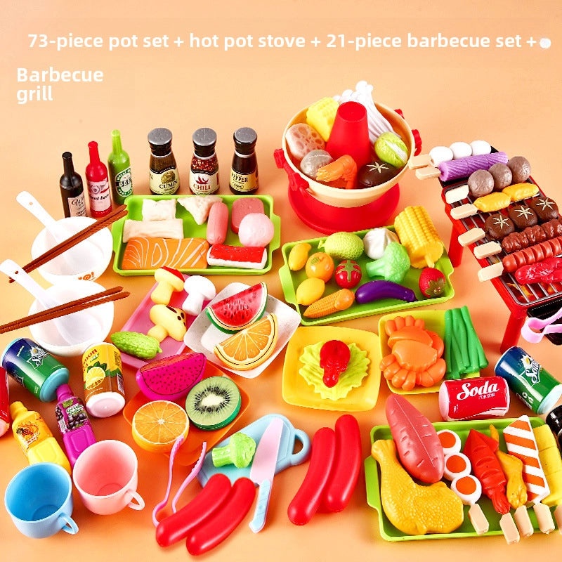 儿童厨房玩具海鲜水果蔬菜烧烤火锅仿真食品套装|儿童玩具