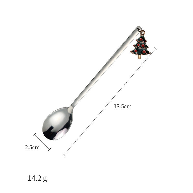 Christmas Tree Santa Claus and Elk Stainless Steel Tableware Set|Holiday Kitchen & Dining