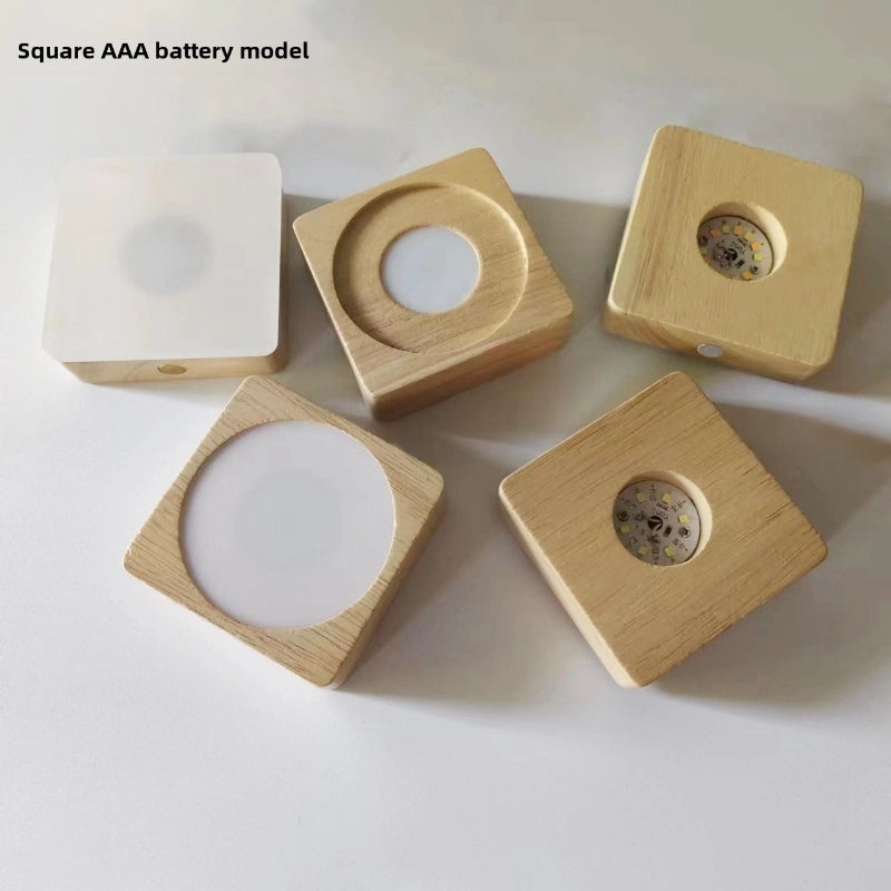 Yonii Portable Wireless Nightlight with AAA Batteries Square Aromatic Base Luminous Power Saving|Home Lighting