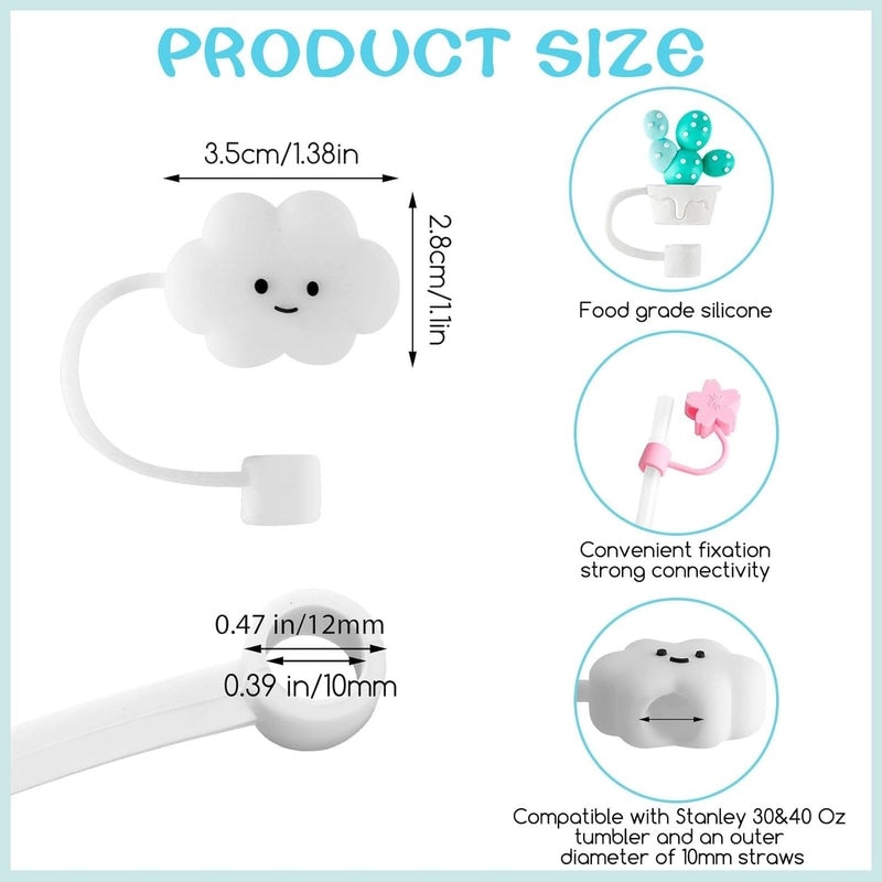 Women's Silicone Straw Covers Daily Drinkware Flower Star Strawberry