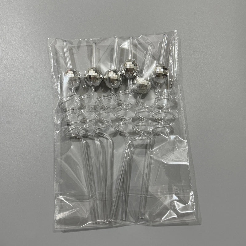 2024 New Disco Mirror Ball Mosaic Plastic Straw for Party Decoration | Party Supplies