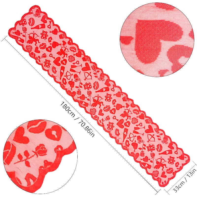 Romantic Heart-Shaped Solid Color Polyester Tablecloth for Valentine’s Day Casual Elegance | Home Decor Table Linens