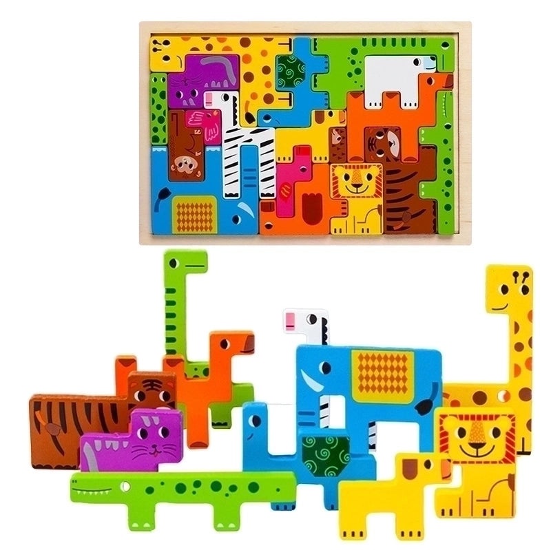 Animal Wood Puzzles for Toddlers Ages 3-6 | Educational Wooden Toys