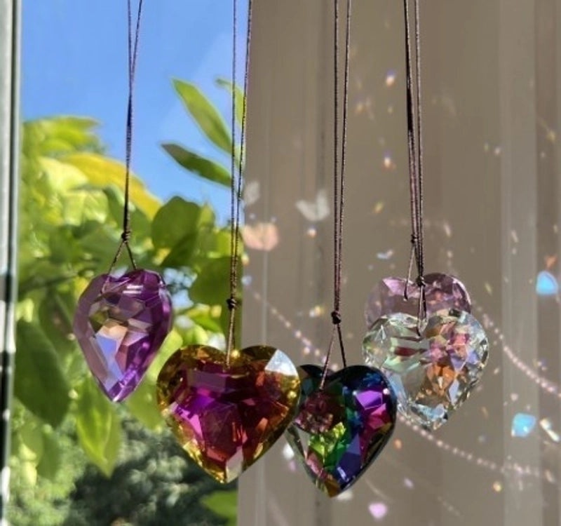 Pastoral Heart-Shaped Artificial Crystal Suncatcher Wind Chime for Valentine’s Day | Home Decor & Wall Art