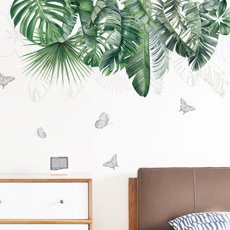 Tropical Green Leaf Wall Decal for Home Decor|Wall Stickers