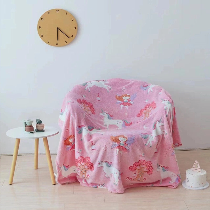 Adorable Dinosaur and Star Pattern Flannel Blanket for Cozy Bedding|Home & Living Bedding