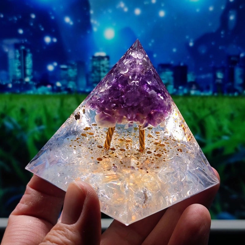 Crystal Ball Gravel Pyramid Resin Crafts Desktop Decoration Unique Station Ornament|Home Decor