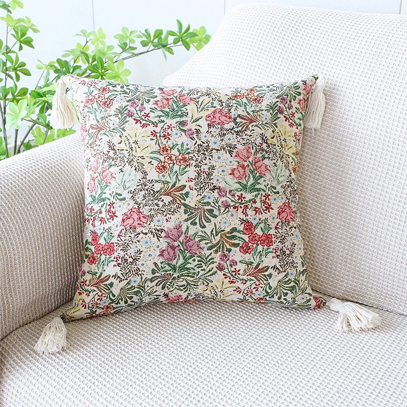 Minimalist Floral Canvas Throw Pillow Cover for Casual Home Decor | Home Textiles & Bedding