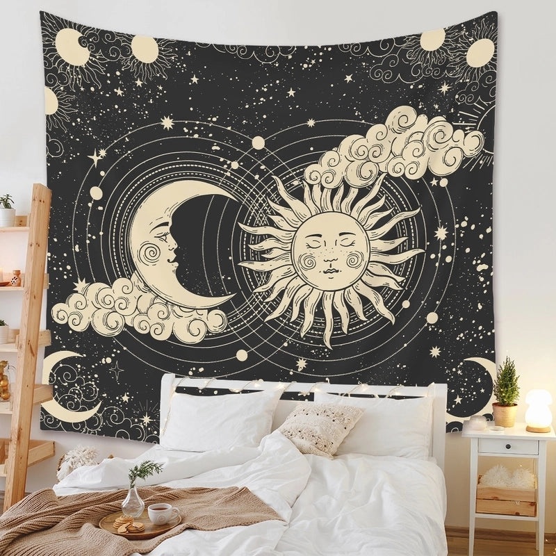 Bohemian Moon and Cloud Night Wall Tapestry | Home Decor & Wall Art
