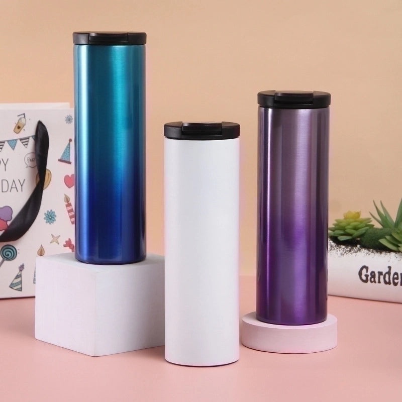 Stainless Steel Insulated Thermos Mug - Casual Solid Color Design | Drinkware & Tumblers