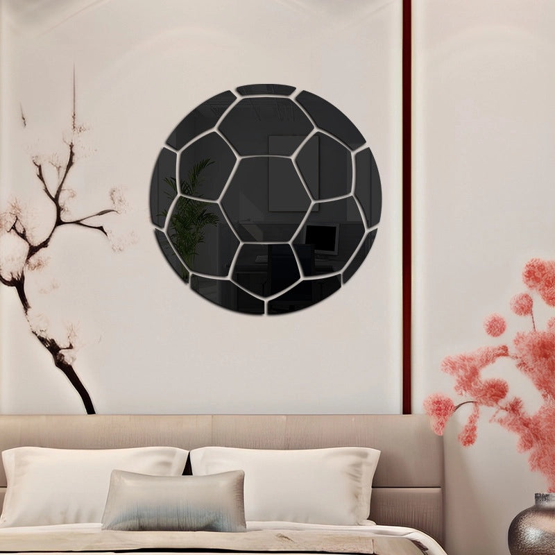 Acrylic Football Mirror Wall Stickers Self-adhesive Decorative Decals for Bedroom Living Room Sofa Background|Home Decor Wall Stickers