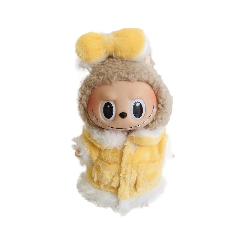 17cm Plush Doll Clothes Set Vinyl Rab Cloth Coat and Skirt Outfit Accessories|Doll Clothing & Accessories