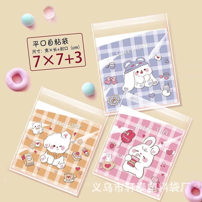 Happy Every Day Snowflake Crisp Cookie Self-adhesive Packaging Bags for Mooncake and Nougat Gifts|Packaging & Wrapping Supplies