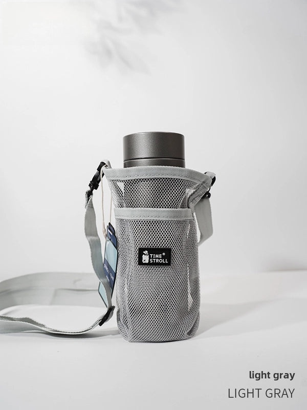 Outdoor Water Bottle Cover with Protective Mesh Strap, Hangable for Mineral Water, Tea, Milk, Thermos|Outdoor Drink Accessories