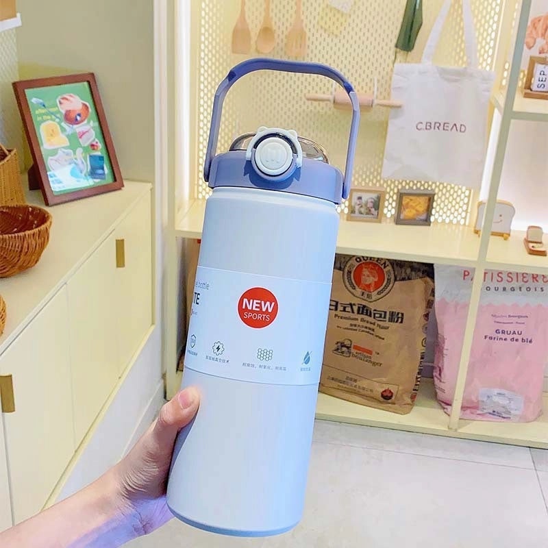 Casual Stainless Steel 304 Thermos Cup with Letter Design 201 Grade | Drinkware & Thermos Bottles