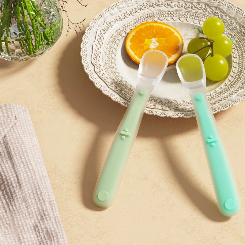 Silicone Baby Feeding Spoon Soft Infant Supplement Food Spoon Water Spoon Toddler Tableware Training Utensil|Baby Feeding Accessories