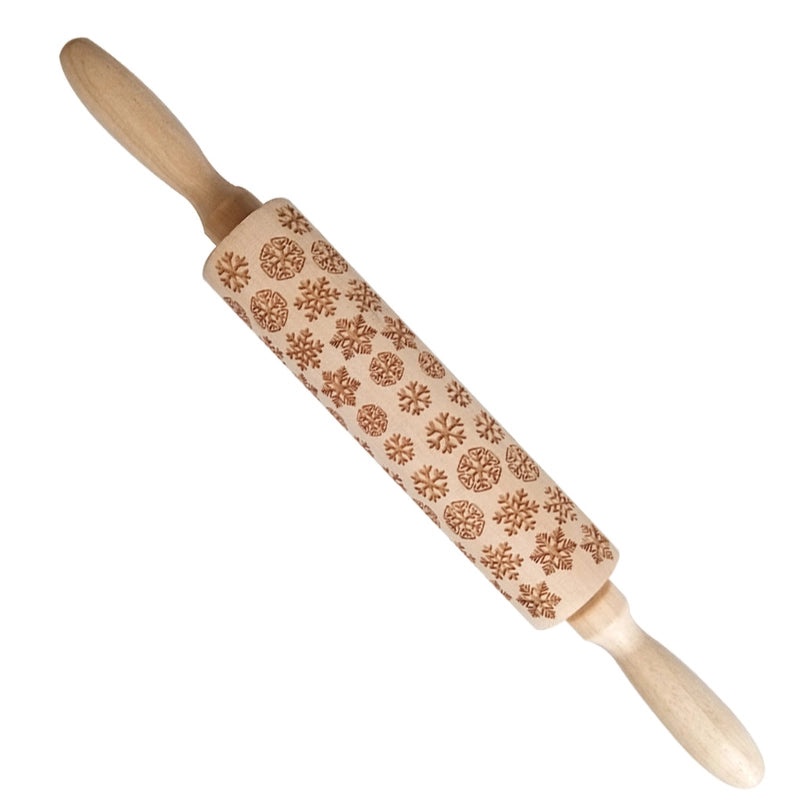 Christmas Elk Cartoon Rolling Pin Ethnic Style Theaceae Muhe | Kitchen Utensils & Baking Tools