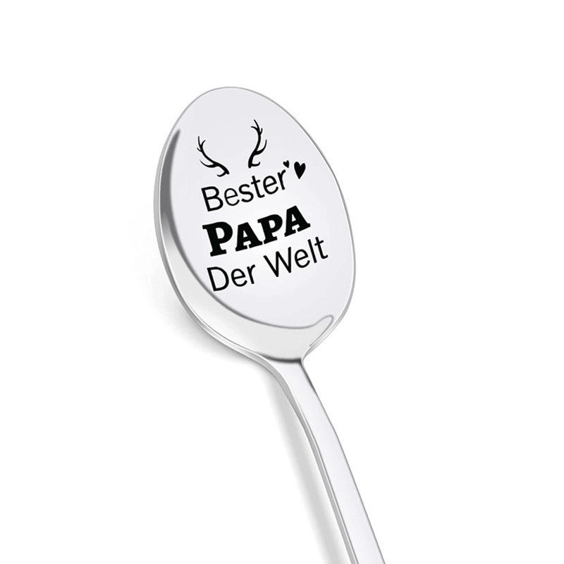 Trendy Engraved Stainless Steel Spoon|Kitchen Utensils & Dining Accessories