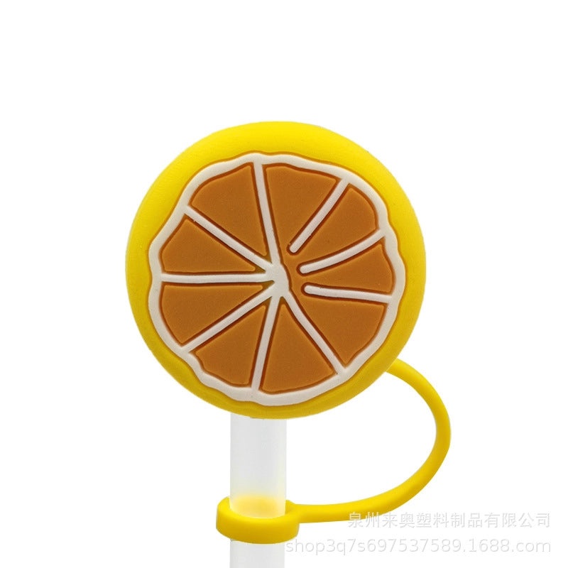 Cute Fruit Plant Silicone Straw Cap Dust Cover Personalized PVC Drink Straw Sleeve|Drinkware Accessories