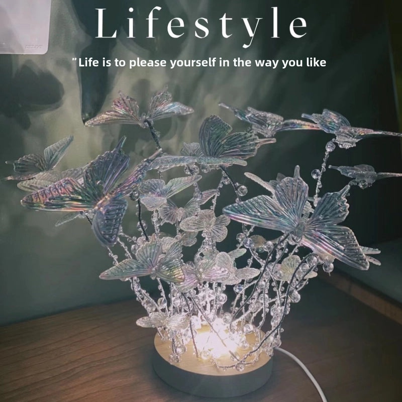 Handmade Butterfly Night Light Full DIY Set Romantic Bedroom Bedside Lamp Birthday Gift for Male or Female|Home Decor & Lighting