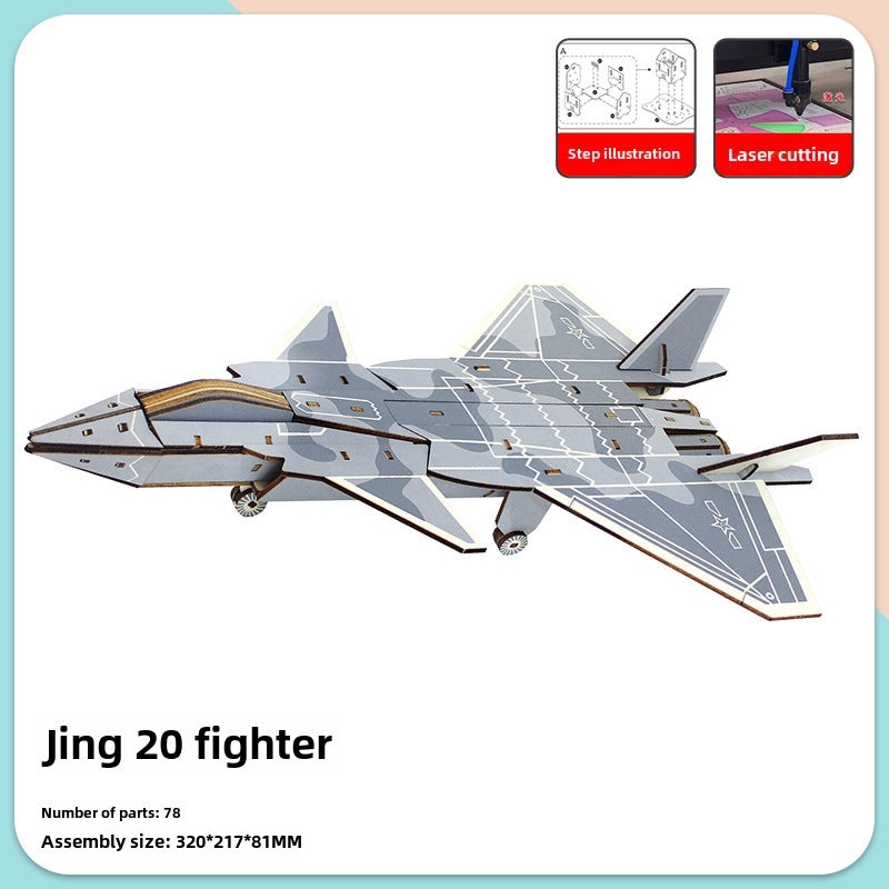 Handmade Wooden 3D Aircraft Model Puzzle for Kids | Toys & Games